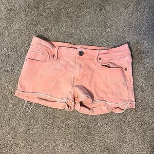 Bullhead Pink Distressed Jean Shorts